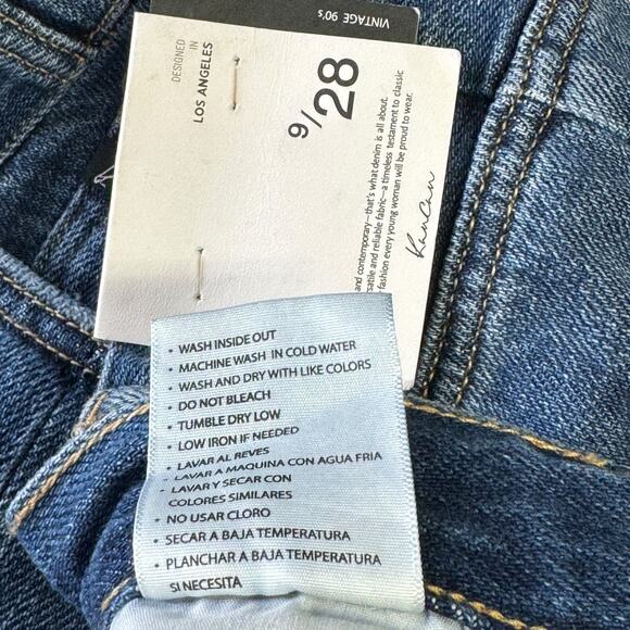 Kancan Women's Jeans Vintage 90s SZ 9 /28 Kick Pleat Blue High Rise Wide Leg NEW - Picture 14 of 16